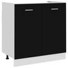 vidaXL Sink Bottom Cabinet Lyon Black 80x46x81.5 cm Engineered Wood