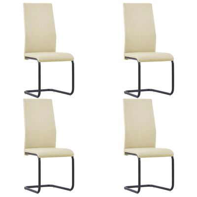 vidaXL Cantilever Dining Chairs 4 pcs Cappuccino Faux Leather
