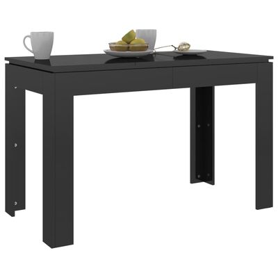 vidaXL Dining Table High Gloss Black 120x60x76 cm Engineered Wood