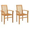 vidaXL Stacking Dining Chairs 2 pcs Solid Teak