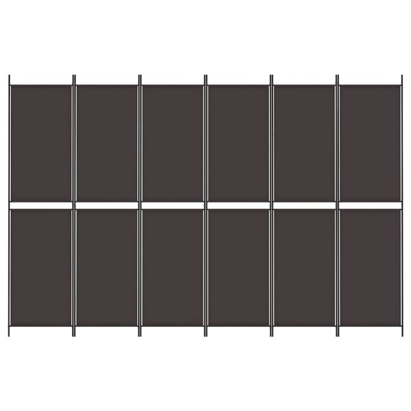 vidaXL 6-Panel Room Divider Brown 300x200 cm Fabric