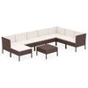 vidaXL 9 Piece Garden Lounge Set with Cushions Poly Rattan Brown