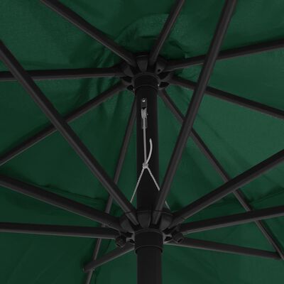 vidaXL Outdoor Parasol with Metal Pole 390 cm Green