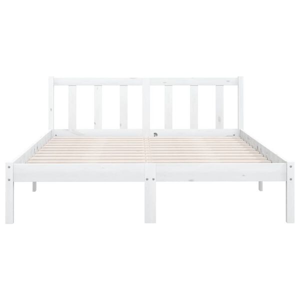 vidaXL Bed Frame without Mattress White Solid Wood 160x200 cm