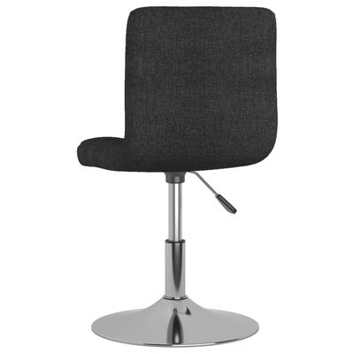 vidaXL Swivel Dining Chairs 2 pcs Black Fabric