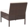 vidaXL 6 Piece Garden Lounge Set with Cushions Poly Rattan Brown