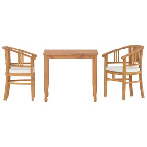 vidaXL 3 Piece Garden Dining Set Solid Wood Teak