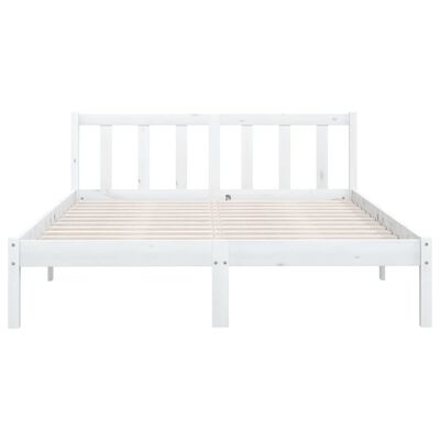 vidaXL Bed Frame without Mattress White Solid Wood Pine King Size