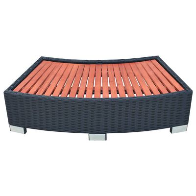 vidaXL Spa Step Poly Rattan 92x45x25 cm Black