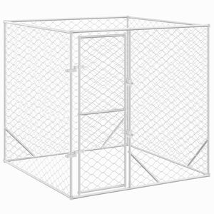 vidaXL Outdoor Dog Kennel Silver 2x2x2 m Galvanised Steel