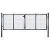 vidaXL Mesh Garden Gate Galvanised Steel 306x125 cm Grey