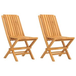 vidaXL Folding Chairs 2 pcs 47x47x89 cm Solid Wood Teak
