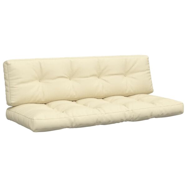 vidaXL Pallet Cushions 2 pcs Cream Fabric