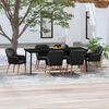 vidaXL 7 Piece Garden Dining Set with Cushions Black
