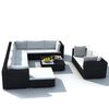 vidaXL 10 Piece Garden Lounge Set with Cushions Poly Rattan Black