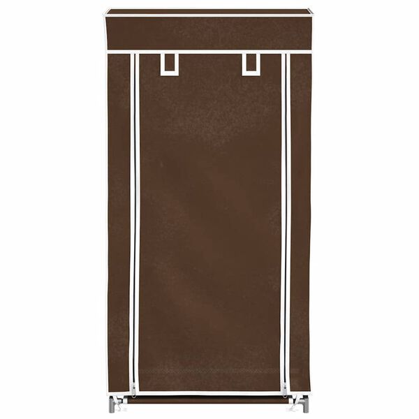 Fabric Shoe Cabinet with Cover 58 x 28 x 106 cm Brown
