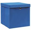 vidaXL Storage Boxes with Lids 10 pcs Blue 32x32x32 cm Fabric