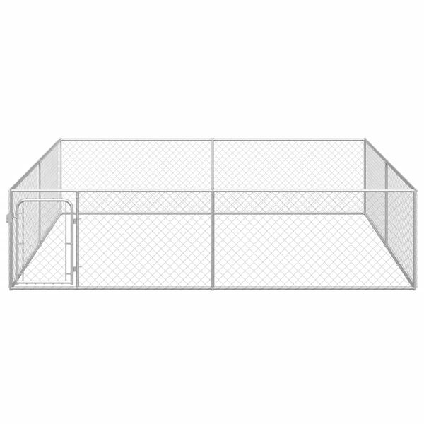 vidaXL Outdoor Dog Kennel Galvanised Steel 4x4x1 m