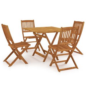 vidaXL 5 Piece Folding Garden Dining Set Solid Acacia Wood