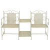 vidaXL 2 Seater Garden Bench 161 cm Steel White