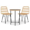 vidaXL 3 Piece Garden Dining Set Poly Rattan