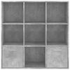 vidaXL Book Cabinet Concrete Grey 98x30x98 cm Engineered Wood
