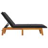 vidaXL Sun Lounger with Table Poly Rattan and Solid Wood Acacia