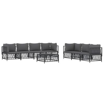 vidaXL 8 Piece Garden Lounge Set with Cushions Anthracite Steel