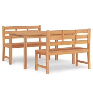 vidaXL 3 Piece Garden Dining Set Solid Wood Teak