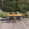 vidaXL 7 Piece Garden Dining Set Poly Rattan Black