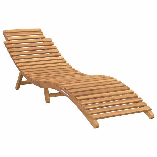 vidaXL Garden Sunlounger Brown 198 x 55 x 58.5 cm Solid Teak Wood