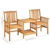vidaXL Garden Chairs with Tea Table and Cushions Solid Acacia Wood