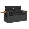 vidaXL 9 Piece Garden Sofa Set with Cushions Black Poly Rattan