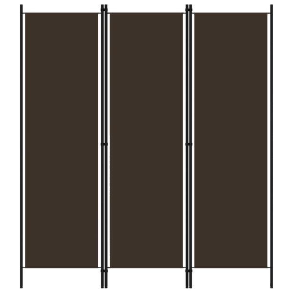 vidaXL 3-Panel Room Divider Brown 150x180 cm