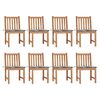 vidaXL Garden Chairs 8 pcs with Cushions Solid Teak Wood