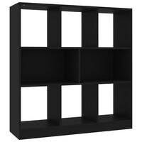vidaXL Book Cabinet Black 97.5x29.5x100 cm Engineered Wood