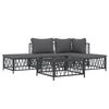 vidaXL 5 Piece Garden Lounge Set with Cushions Anthracite Steel