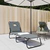 vidaXL Folding Sun Lounger Grey Oxford Fabric&Powder-coated Steel