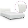 vidaXL Bed Frame without Mattress White Faux Leather 100x200 cm