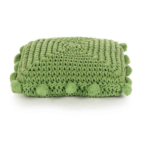 vidaXL Throw Pillow Basketweave with Pillow Green 50 x 50 cm Cotton