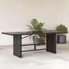 vidaXL Garden Table with Glass Top Black 190x80x74 cm Poly Rattan