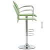 vidaXL Bar Stools with Armrest 2 pcs Green Faux Leather