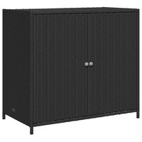 vidaXL Garden Storage Cabinet Black 83x45x76 cm Poly Rattan