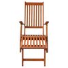 vidaXL Outdoor Deck Chair with Footrest and Cushion Solid Acacia Wood