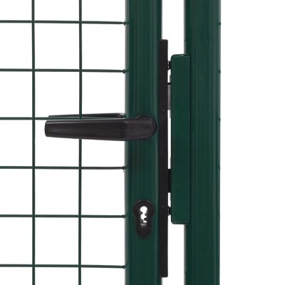 vidaXL Fence Gate Steel 100x175 cm Green
