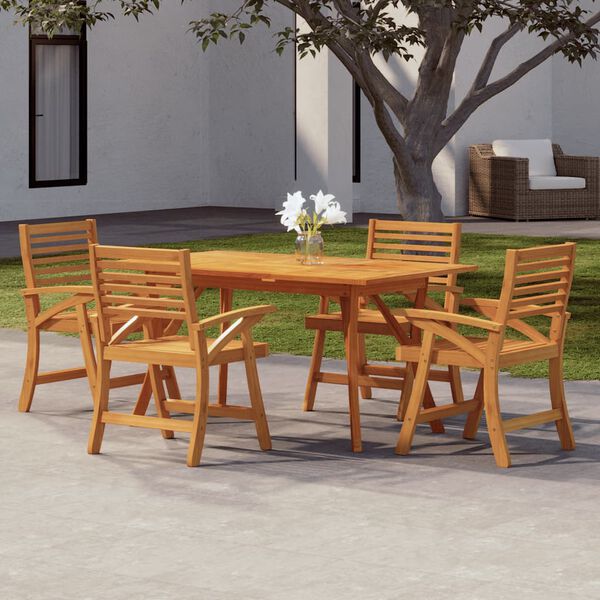 vidaXL 5 Piece Garden Dining Set Solid Wood Acacia