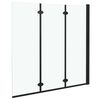 vidaXL Folding Shower Enclosure 3 Panels ESG 130x138 cm Black