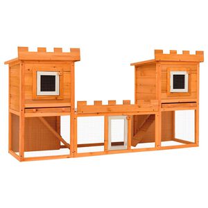 vidaXL Rabbit Hutch | Brown | Pine wood | Large | Modular | Rabbit Hutch