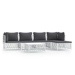 vidaXL Garden Lounge Set | White, Dark Grey