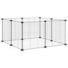 vidaXL 8-Panel Pet Cage Black 70x70x35 cm Steel